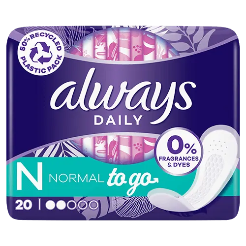Always Dailies Panty Liners Normal To Go 20s