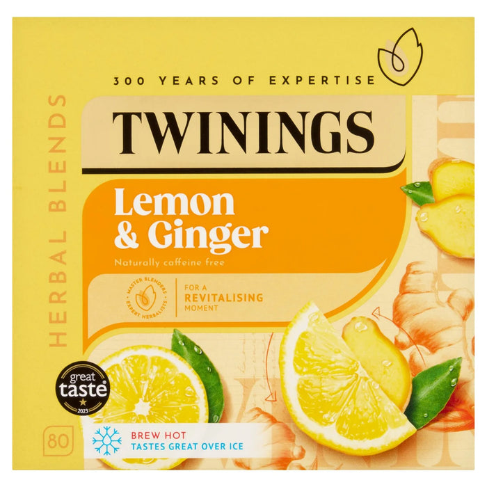 Twinings Lemon and Ginger Flavoured Tea (80 bag box)