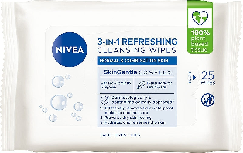 Nivea 3in1 Cleansing Wipes, 25pcs